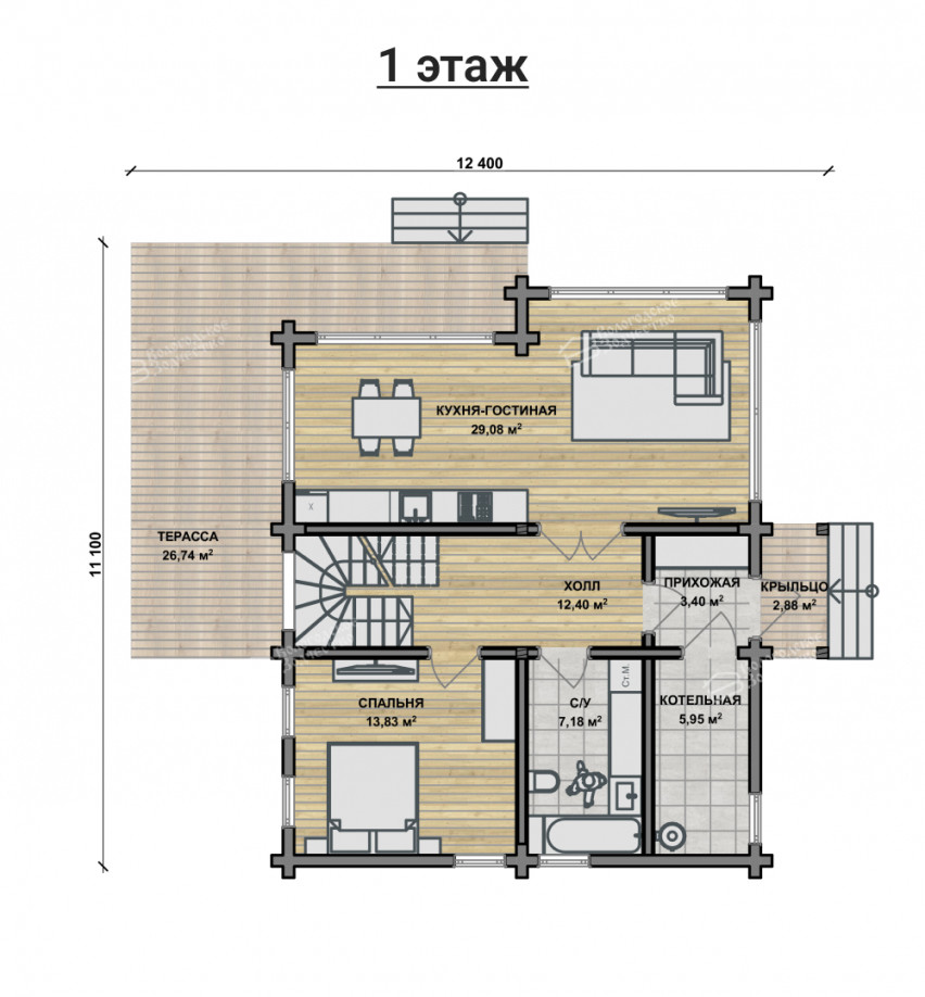 Дом из клееного бруса VZ-420 